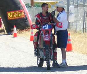 Chris being interviewed after the Vegas to Reno race