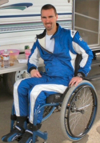 Chris Blais in his Racing Fire suit