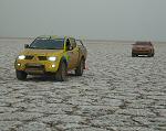 2007 Dakar Cars on the lake bed photo