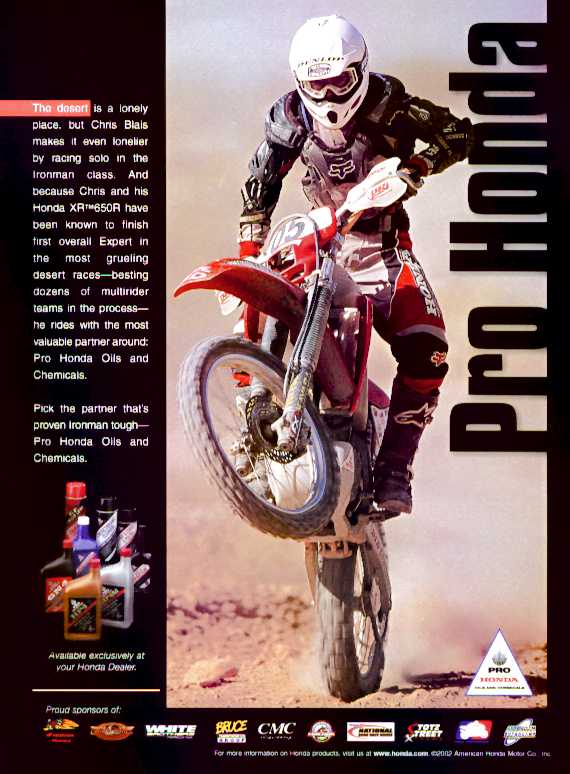 Christopher Blais Racing with Pro Honda Oils and Chemicals. 