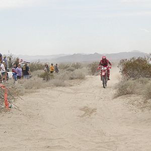 Chris Blais wining 3rd place at the San Felipe 250 2003 near the at the Percebu road crossing.